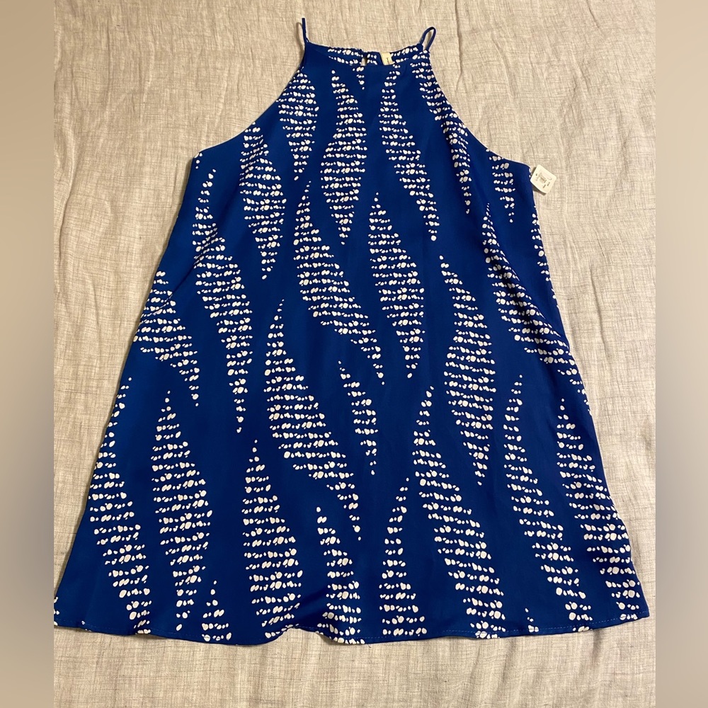 Blue and white Tyche dress size Large.